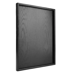 Black Wood Tea Tray Rectangular Food Cup Serving Trays Decorative Wood Plate Dessert Candy Wood Tea Tray Restaurant Plate