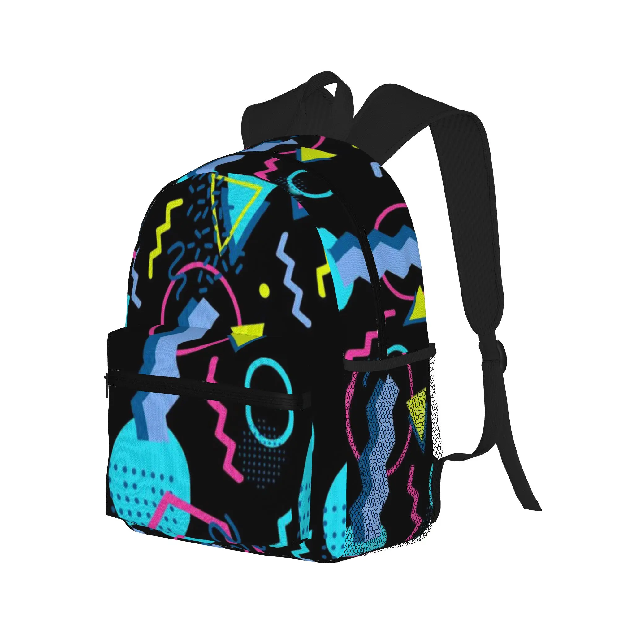 Retro Style 70s 80s 90s Memphis Style Abstract  Casual Backpack for Students and Adults Men's backpack
