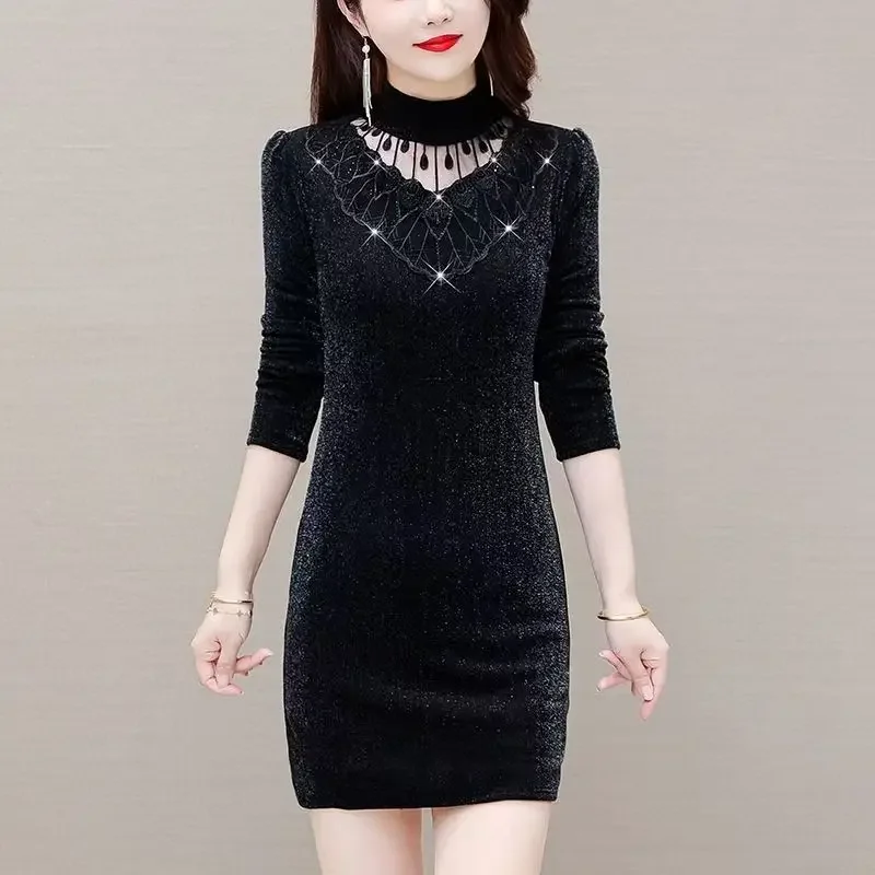 Abiti da donna a maniche lunghe Abito da festa notturno Elegante primavera Cupro Avorio Collo quadrato Smocking a strati Vita bassa Minimalista Morbido