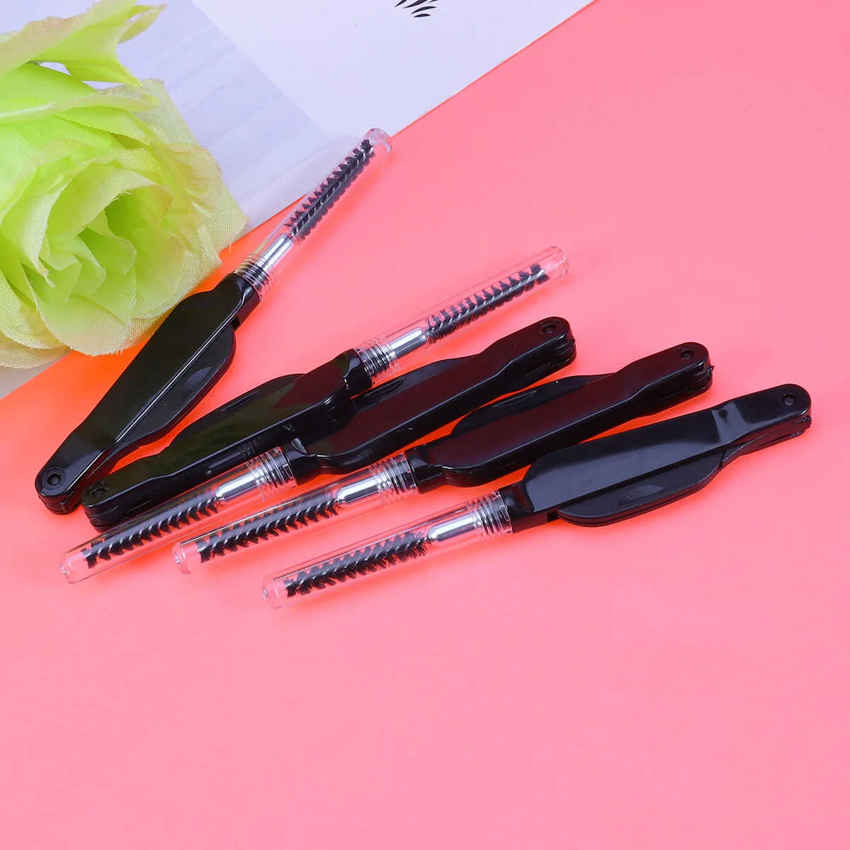 3 قطعة مجموعة فرشاة الحاجب الفولاذ المقاوم للصدأ بزاوية تلميح ل هلام دهن النساء ماكياج أداة فرشاة تجميل عصي الماسكارا قضيب #3