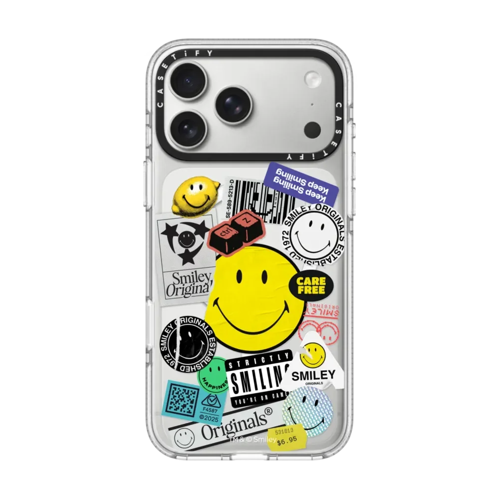 CASETiFY Smiley Series Face Text Stickers Magnetic Drop-proof Case for iPhone 13 14 15 17 16 Pro Max Air Plus Protect Cover view 3
