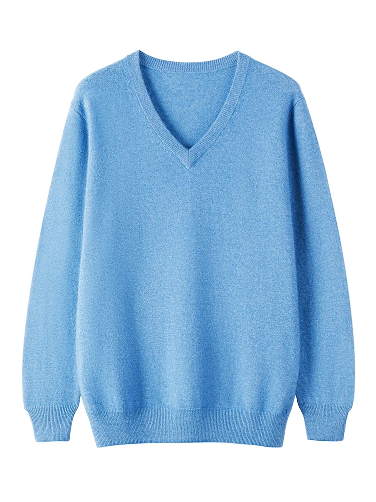 Basic Autumn Winter Men Sweater Classic 100% Cashmere Knitwear Smart Casual Pullover Solid Long Sleeve Clothing Tops Man Jumper