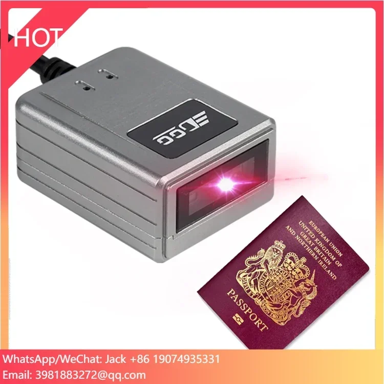 เครื่องสแกนบาร์โค้ดแบบติดตั้ง EDOO F41-35 คุณภาพสูง รองรับ USB RS232 สแกน QR Code 2D PDF417 MRZ สำหรับหนังสือเดินทาง แบบติดตั้งถาวร