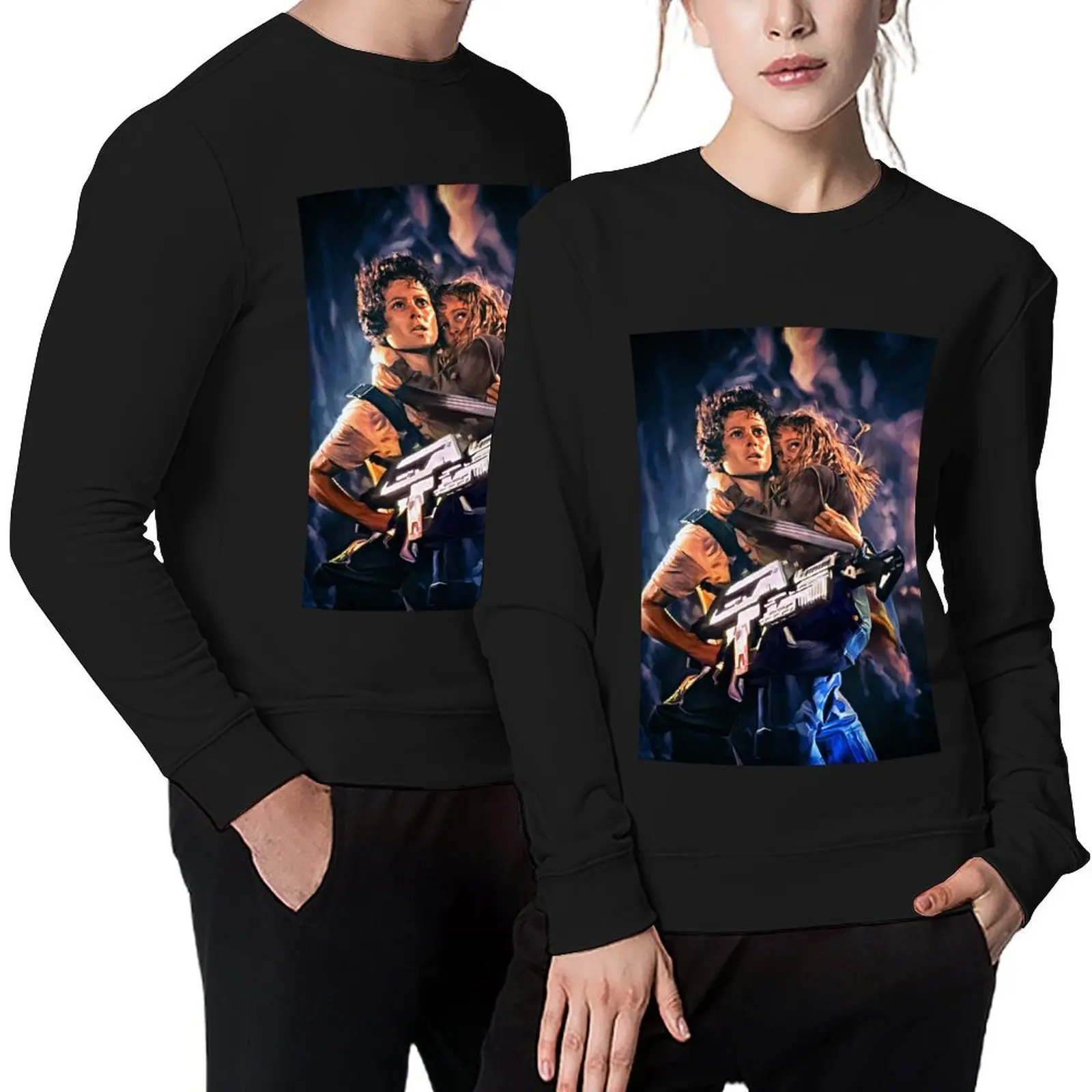 

Sigourney Weaver as Ellen Ripley in Aliens movie. Digital artwork print wall poster. Alien fan art gift. Pullover