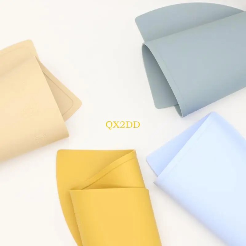 

QX2D Baby Toddlers Kids Silicone Semicircle Placemat Non Slip Placemat Portable Mat BPA Reusable Eating Table Mat for