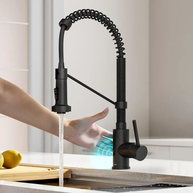 Bolden Touchless Sensor Commercial Style 2-Function Single Handle Pull-Down Kitchen Faucet in Matte Black, KSF-1610MB