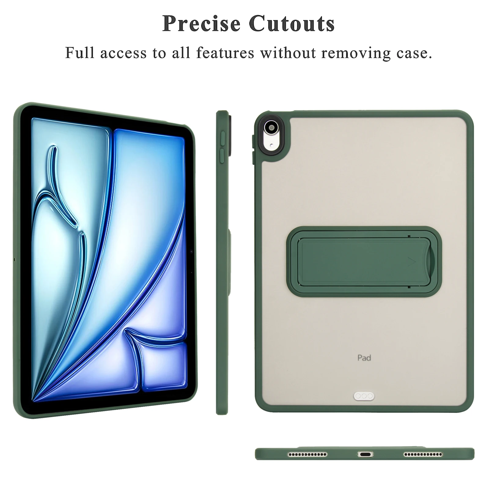 สําหรับ iPad 5th 6th 9.7 "7th 8th 9th 10.2" Air 4 Air 5 Air 11 A16 2025 Pro11 10th iPad mini 4 5 6 7 Hard PC + TPU ฝาครอบกรณี