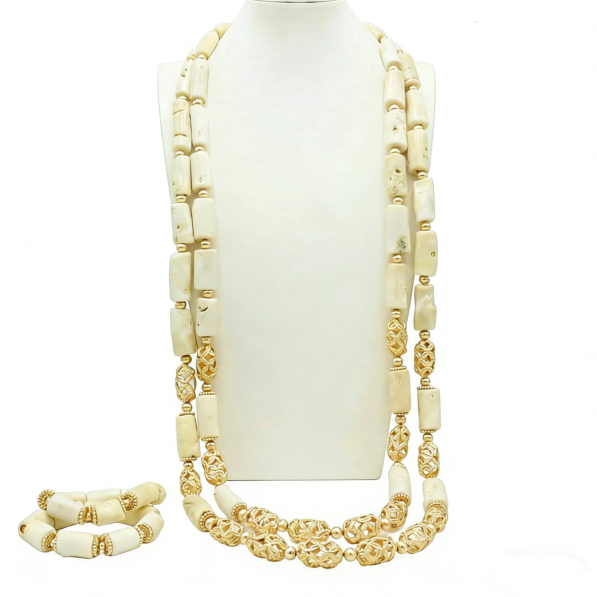 2026 African Coral Beads 4pcs Jewelry Set For Women Bridal Wedding Necklace Earrings Ring Bracelet Traditional Ethnic Gift