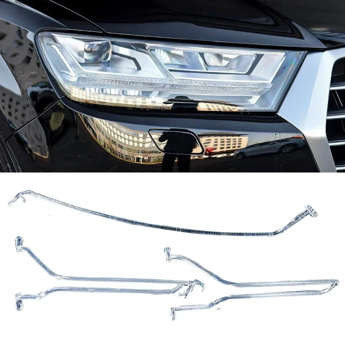 

For Audi Q7 Car Accessories DRL Headlight Light Guide Plate Daytime Running Lights Tube Lamp Bar Strip 2016 2017 2018 2019