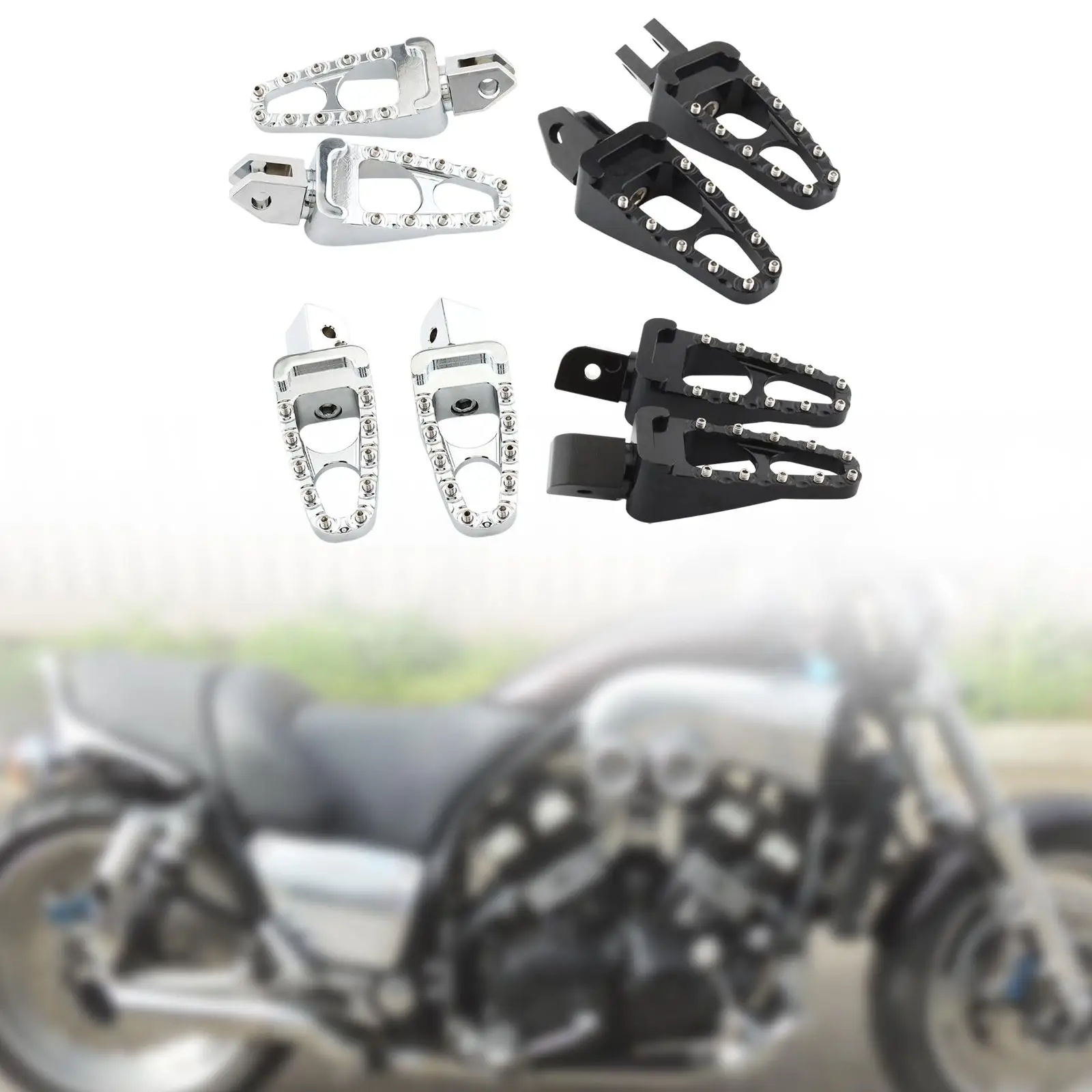 Motorcycle Foot Peg Replacement Aluminum Alloy Non Slip Foot Pedal Equipment for Yamaha VMAX