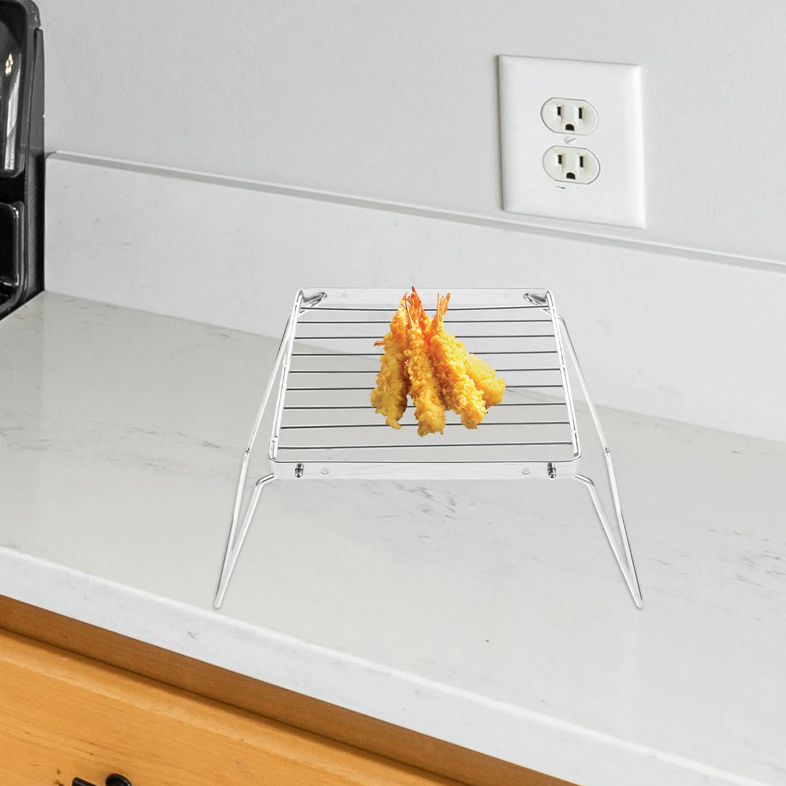 

Stainless Steel Folding Campfire Grill Stand Foldable Multi-Functional Bbq Rack Outdoor Camping Picnic Grilling Tool
