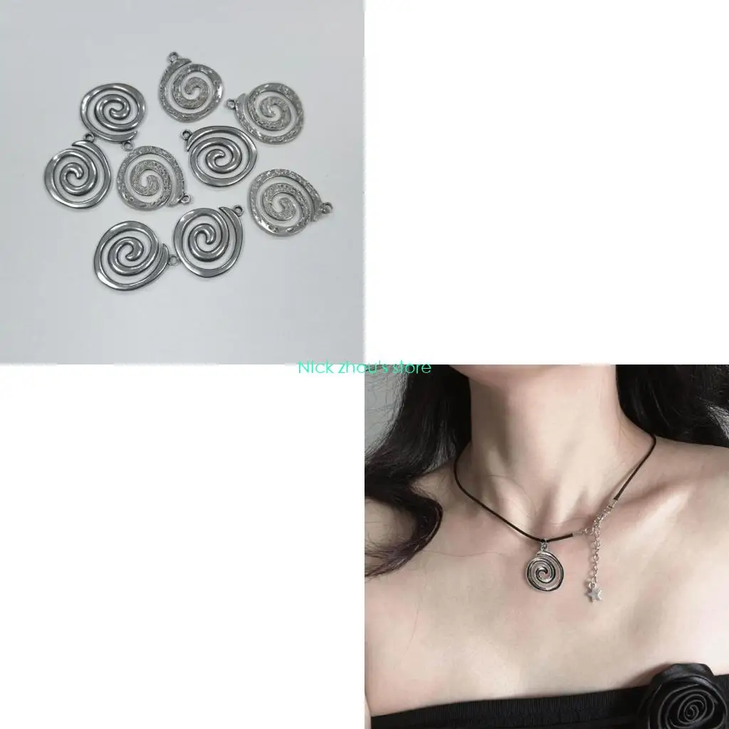 

E15E Antique Silver Plated Whirlpools Charm Pendant for Jewelry Making Findings DIY