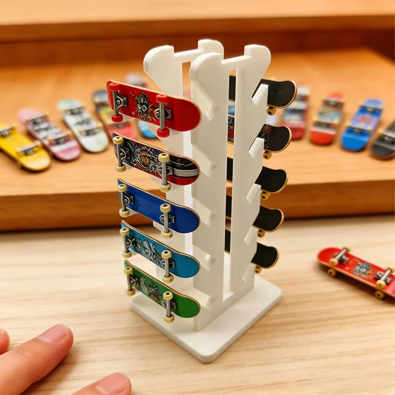 Five-Tier Angled Storage Rack Skateboard Floor Stand Fingerboard Skateboard Display Stand Mini Skateboard Decorative Holder
