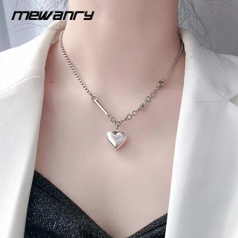 Mewanry Spleißen Kette Liebe Herz Anhänger Halsketten Für Frauen Mädchen Trendy Kreative Persönlichkeit Vintage Jahrestag Schmuck Geschenk
