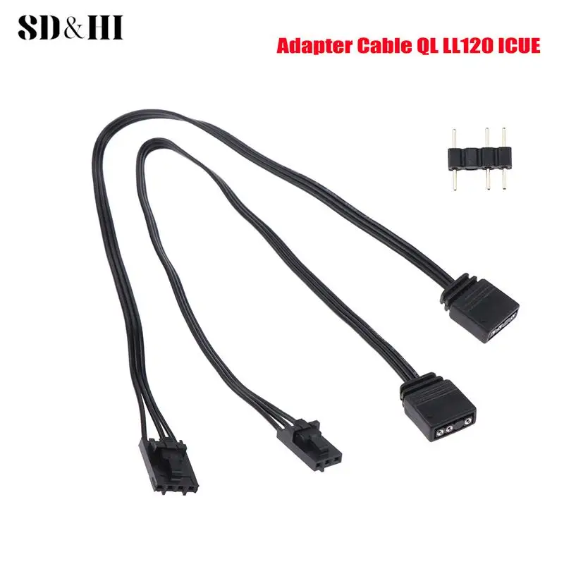 Adapter Cable For RGB To Standard ARGB 4Pin 3Pin Adapter Connector Pirate Ship Controller Adapter Line QL LL120 ICUE