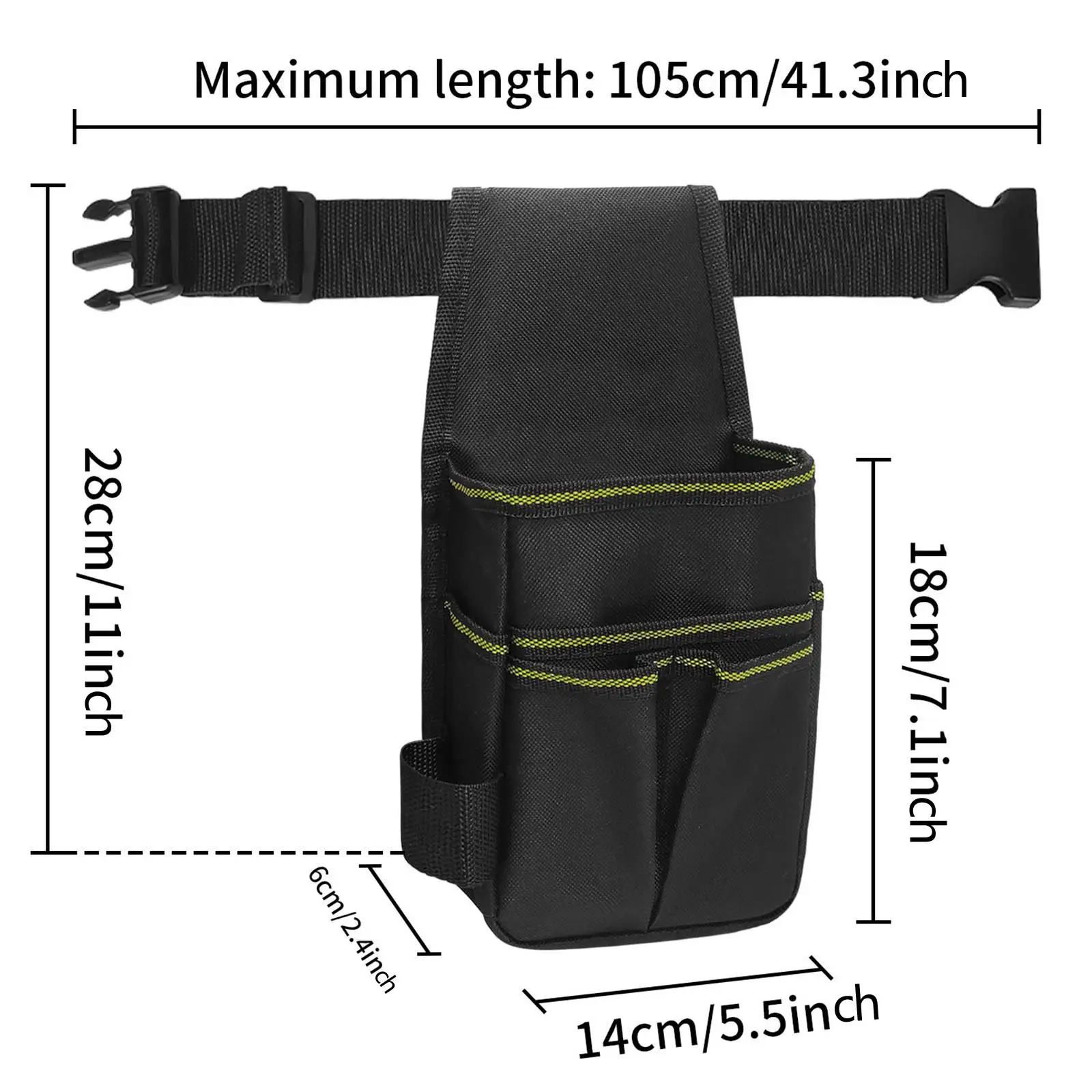 Регулируемый поясной ремень для инструментов, черный Универсальный чехол с несколькими карманами для работы с деревом, флористами, «сделай сам», плотников, садоводства