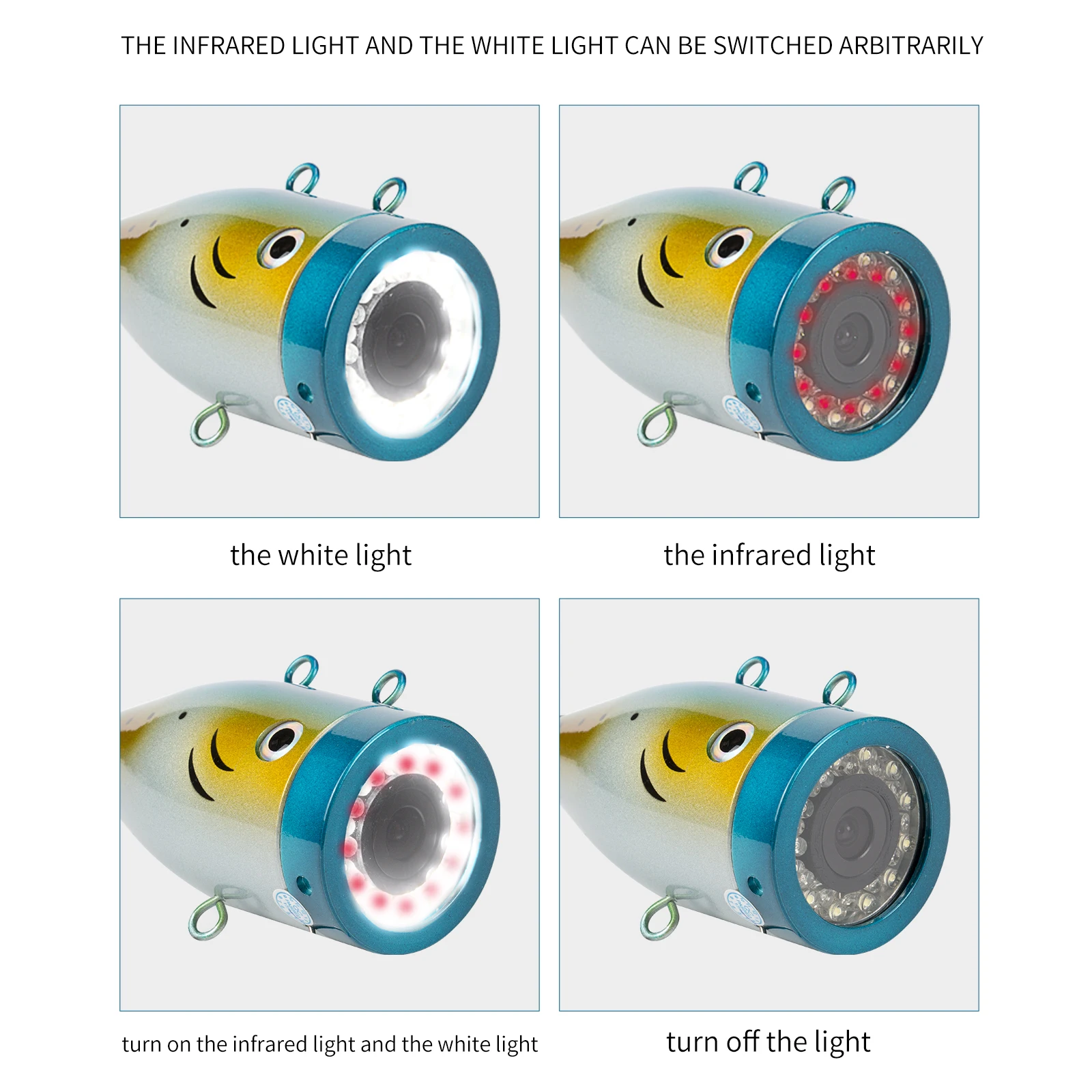 SYANSPAN DVR 9" Monitor Video Camera IP68 Waterproof HD 1200TVL 24 LEDs Infrared/White Light Deep Well Underwater Exploration