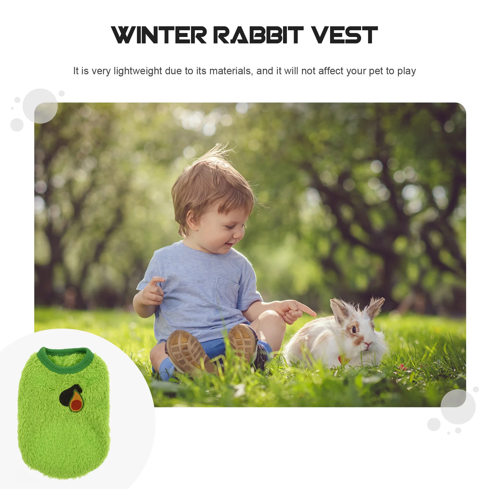 

1Pcs Small Pet Rabbit Winter Apparel Warm Breathable Clothes Decorative Flannel Coat Rabbit Costume Pet Breathable Clothes