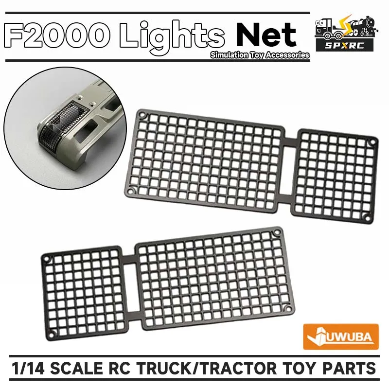 F2000 Lights Net Stainless Steel Black 1SET For 1/14 Tamiyaa RC Dump Truck Tractor Engineering MANN JUWUAB DIY Toys Model Parts