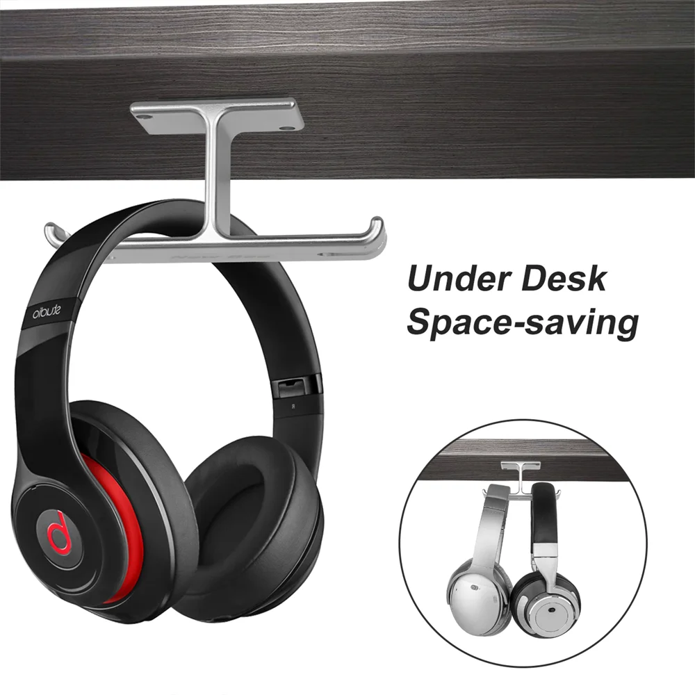 جديد Bee Z10 حامل سماعة الرأس حامل سماعة الرأس العالمي 2 في 1 شماعات معدنية جدار هوك سماعة حامل الرف #2