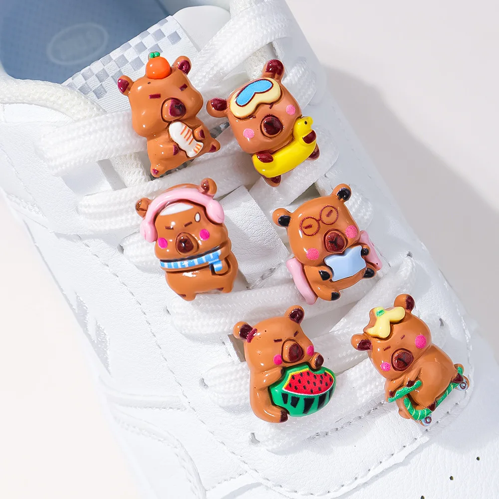 Cute Capybara Shoelace Charm Accessories  DIY Detachable Sneakers Charms Decor for Christmas Birthday Gifts Party Favor