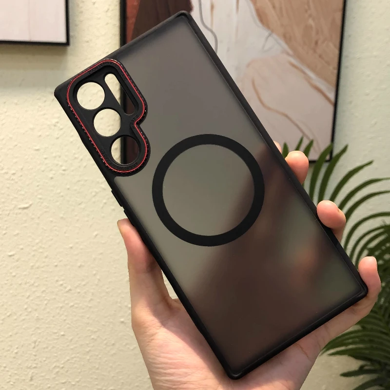 حافظة لهاتف ZTE Nubia Red Magic 10 10S 9 9S Pro Plus غطاء خلفي فاخر غير لامع مغناطيسي Magsafe لهاتف شحن لاسلكي