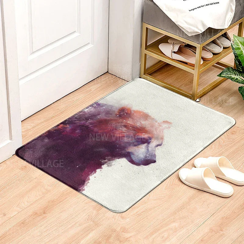 Animal Grizzlies Arts Non-slip Doormat Bath Mat Cat Painting Siamese Floor Carpet Welcome Rug Home Decor