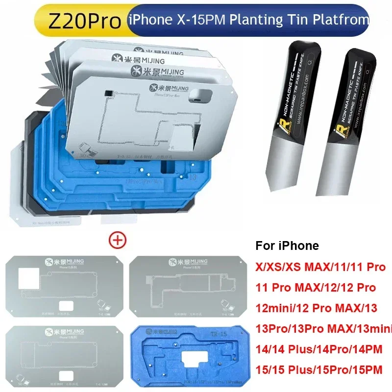 

MiJing Z20 Pro Motherboard Middle Frame Soldering Template Platform For iPhone X-15Pro MAX Middle Layer BGA Tin Planting Fixture