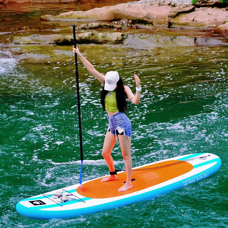 Stand-up inflatable folding SUP paddle adult surfboard water racing paddle Amas orange paddle