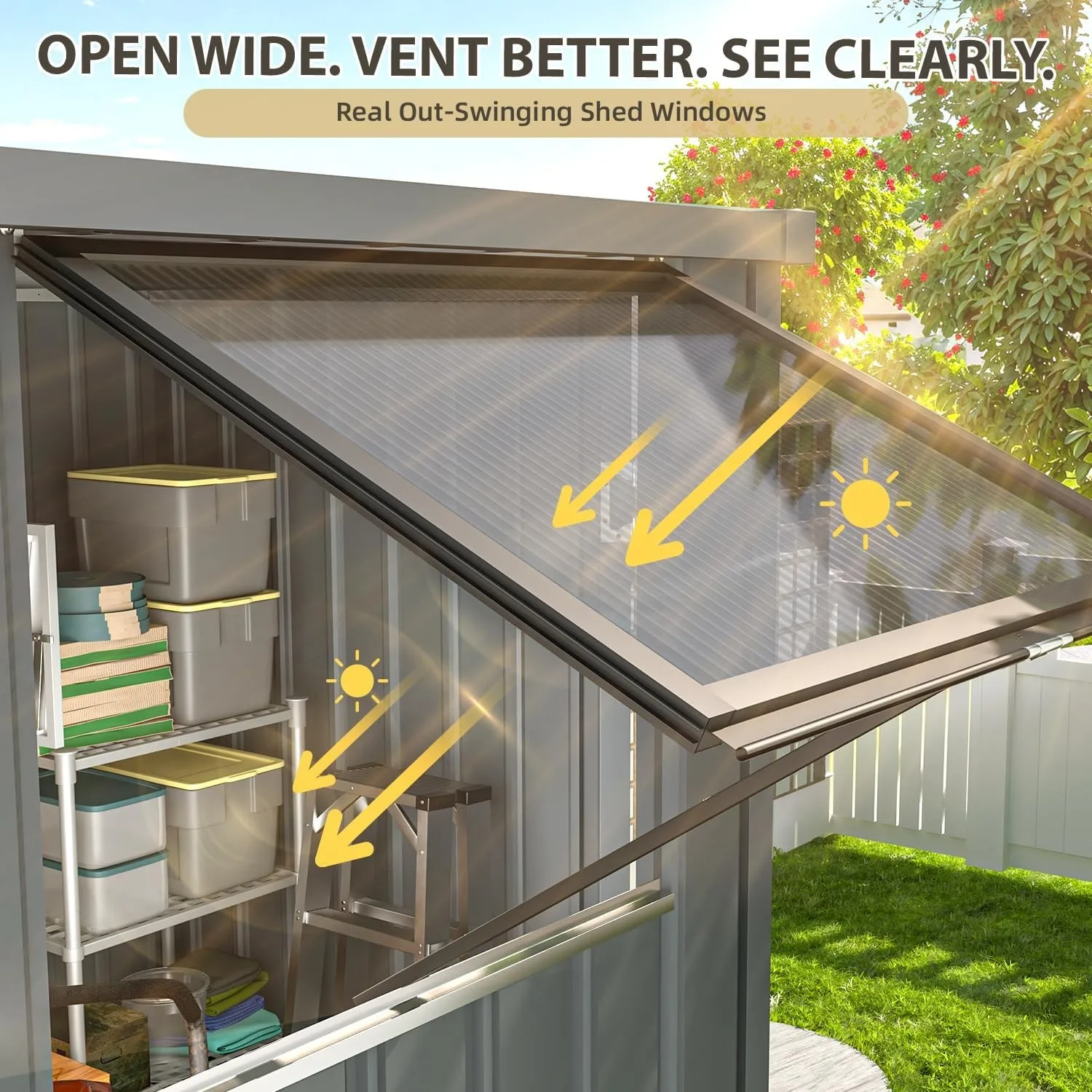 Corner Metal Steel Storage Sheds & Outdoor Storage with Windows and Doors