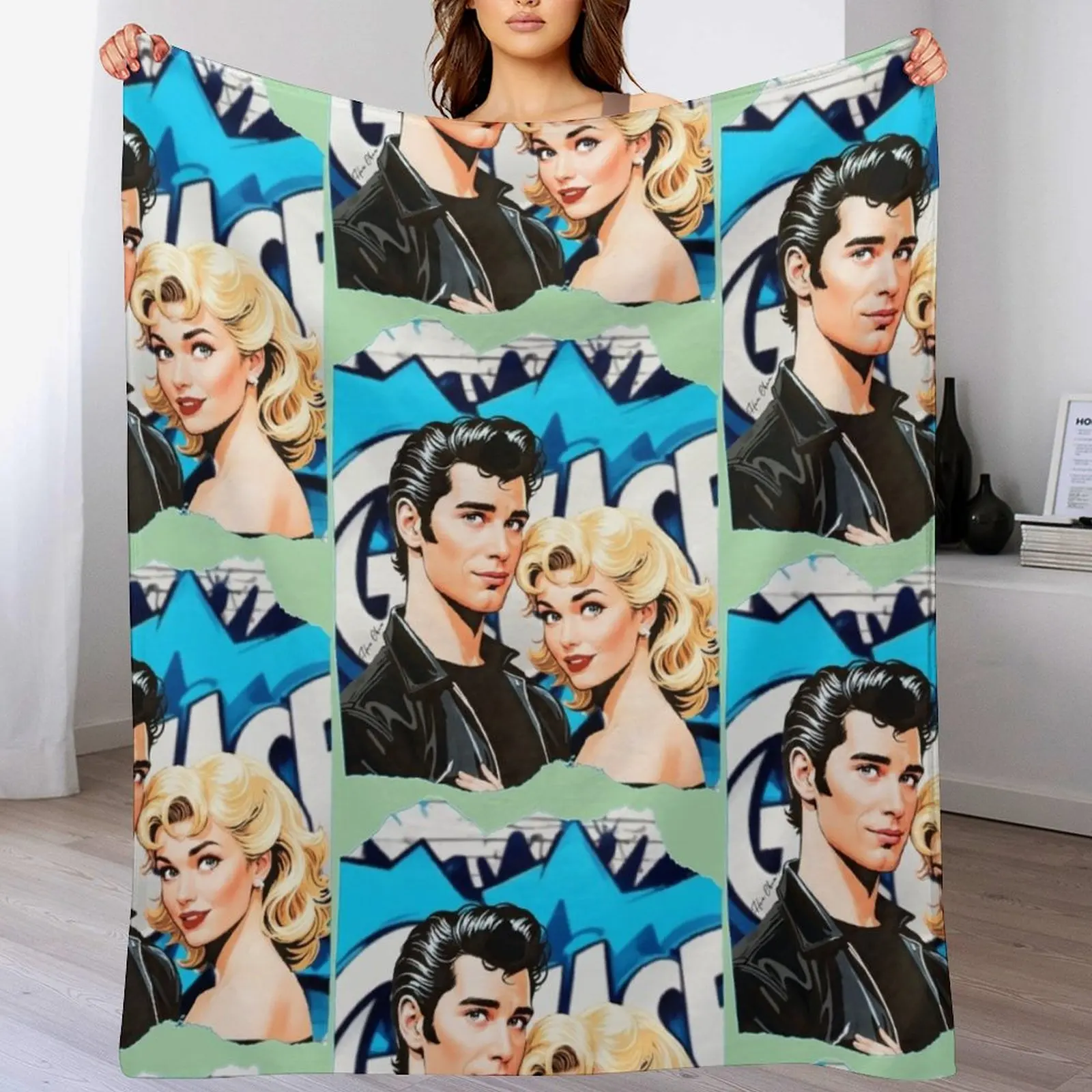 

Grease Lightning Throw Blanket Wrinkle Resistant Lightweight Blanket