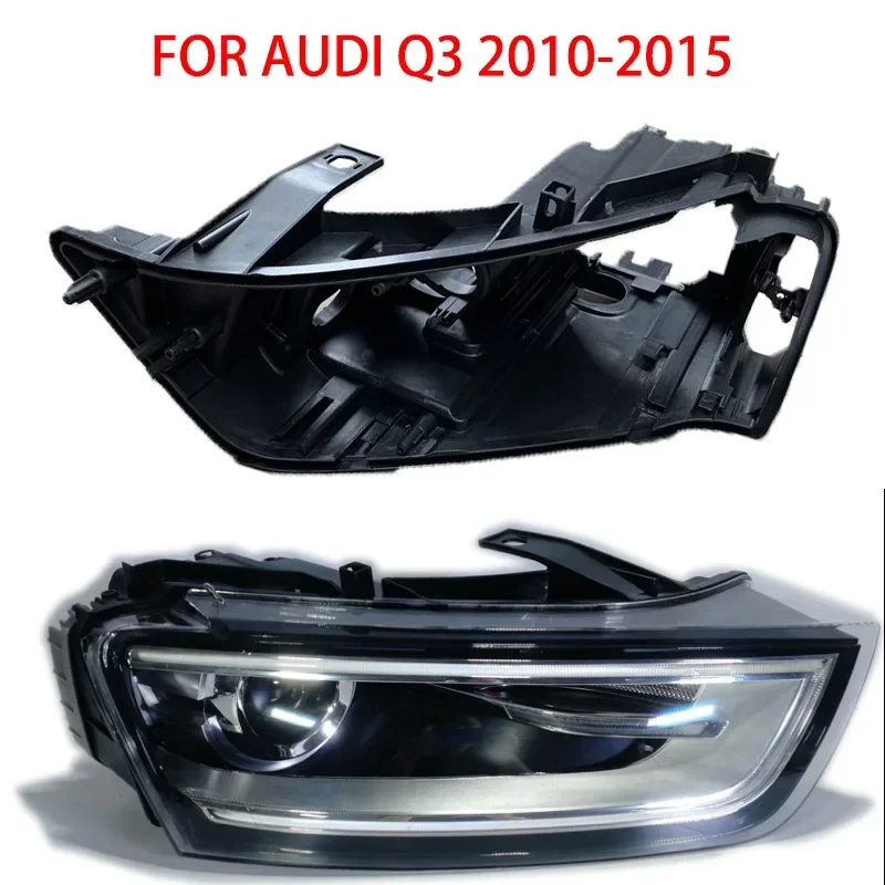 

FOR AUDI Q3 2010-2015 Lens Headlight Shell Plastic Black Shell Headlight Rear Seat Lamp Light Box Xenon Headlights Repair Parts