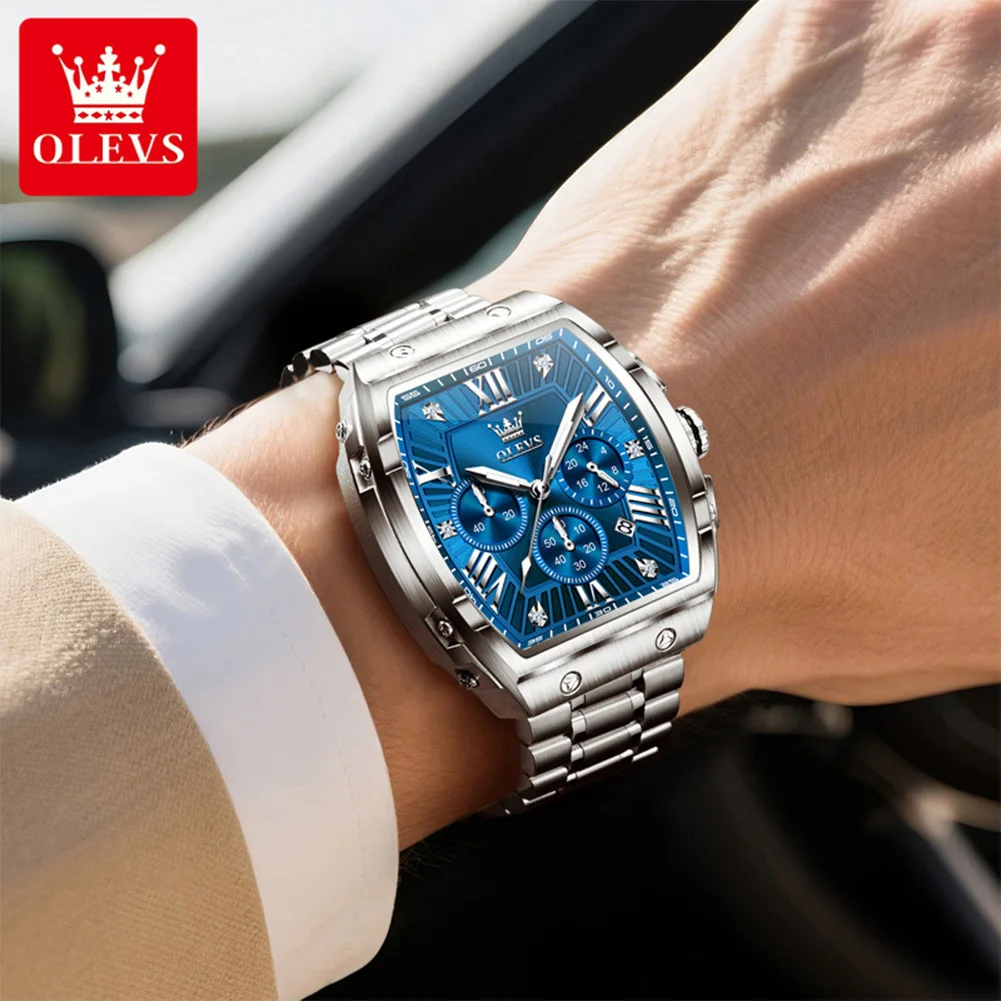 OLEVS 5639 NEW Men Watch Multifunctional Three Small Dials Date Waterproof Luminous Watches Luxury Quartz Man Watch