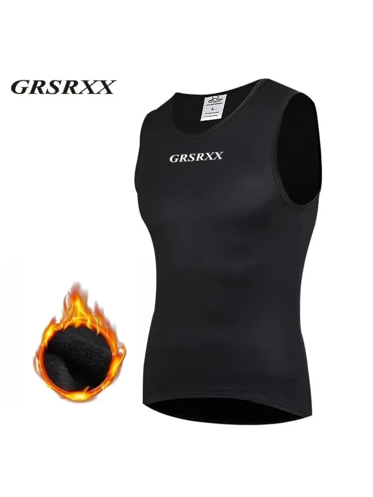 AliExpress GRSRXX Winter Cycling Base Layer Thermal Sleeveless Mountain Bike Sports Shirt Cycling Warm Vest Bicycle Jersey Shirt Undershirt