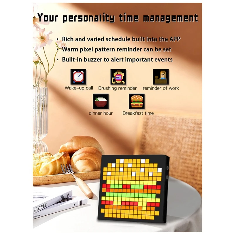 LED Pixel APP Cellphone Control Display 16X16 Programmable Night Light LED Screen For Gaming Decoration US Plug Durable