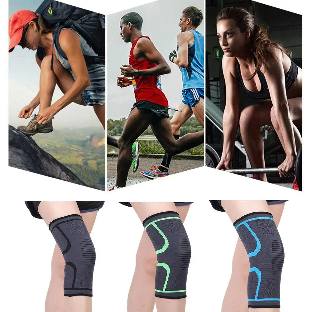 1 Pc Elastic Knee Pads Nylon Sports Fitness Kneepad Knee Compression Sleeve For Knee Pain Running Breathable Knee Brace C4f7