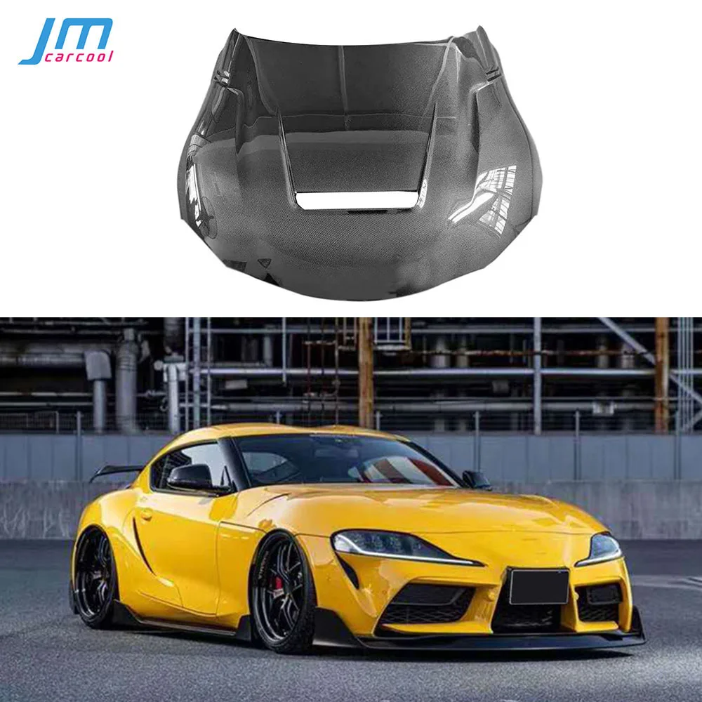 

For Toyota Supra 2019 - 2020 Real Carbon Fiber Front Bumper Hood FRP Engine Hood Bonnet FRP Car Accessories Body Kits