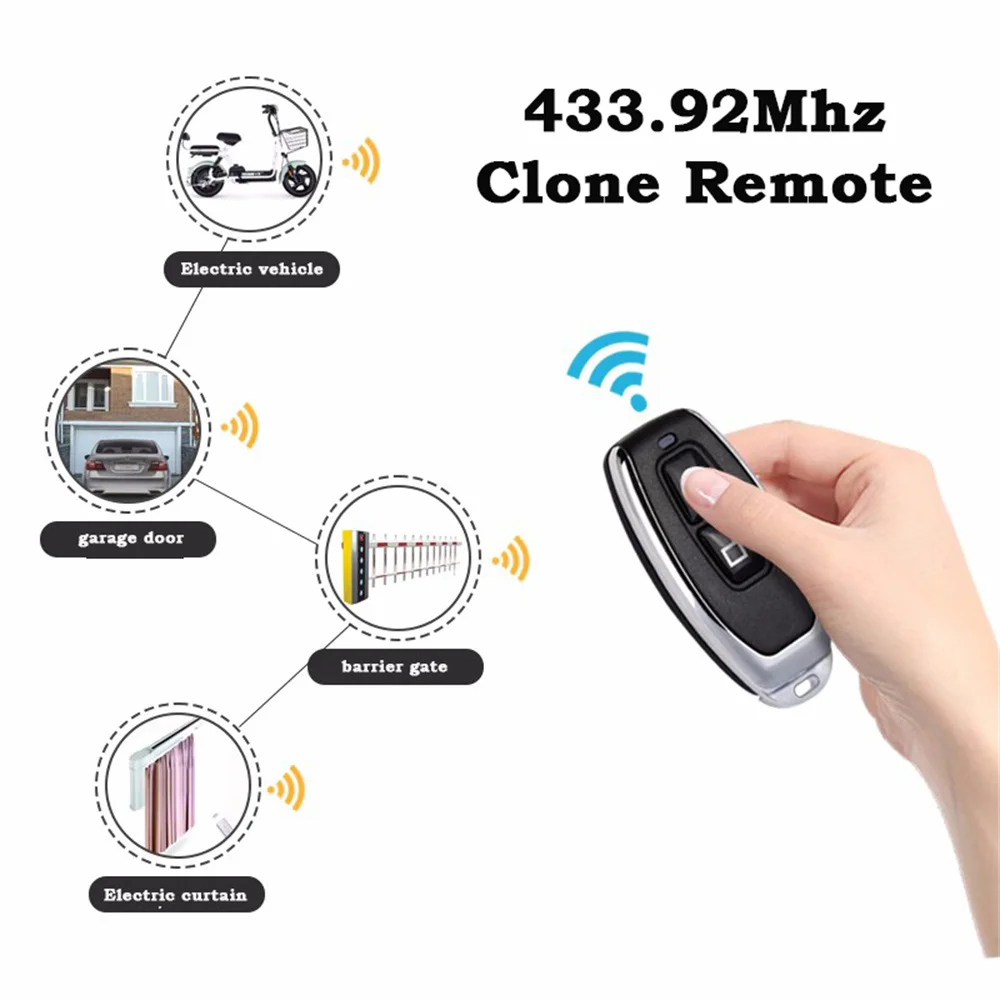 Clonación Universal de 433 MHZ, autocopia, 2 botones, duplicador de Control remoto inalámbrico RF para puerta de garaje, llave remota