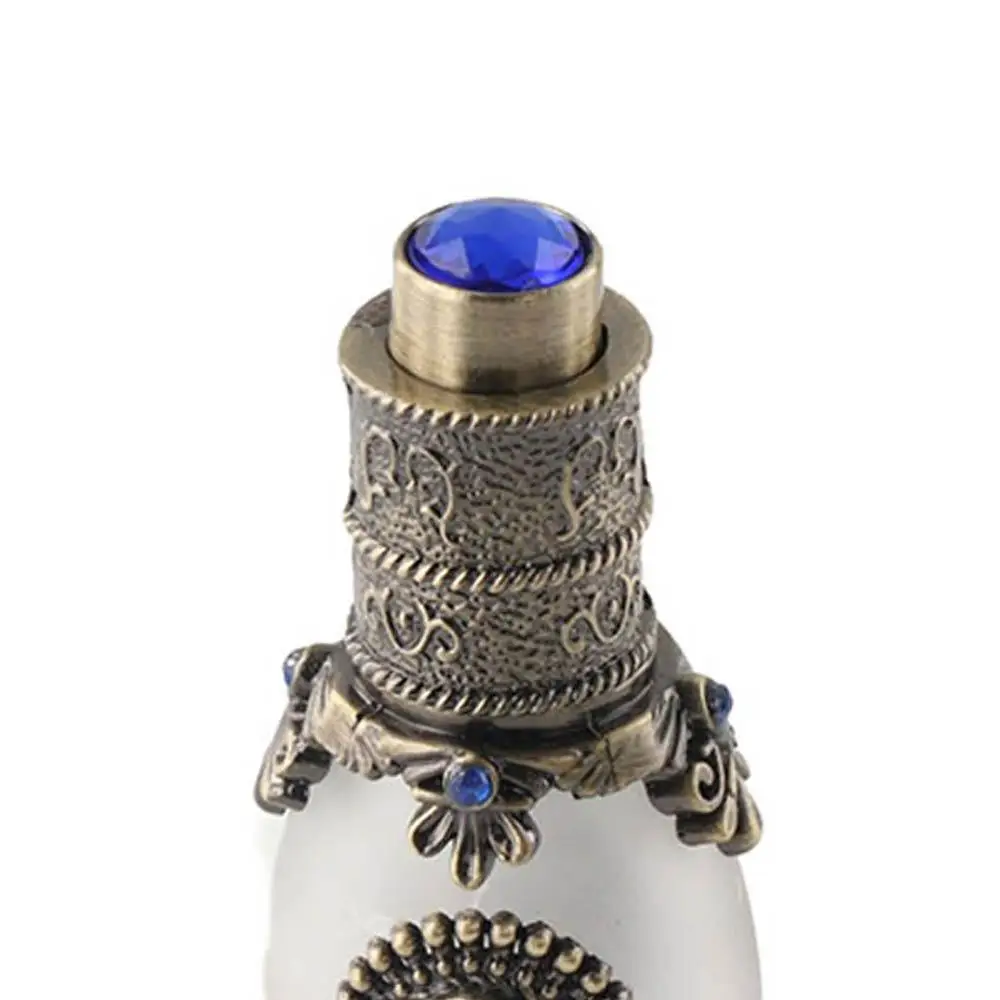 Garrafa de perfume de metal antigo, decoração de casamento, presentes, recarregável, recipiente vazio de cosméticos, frasco conta-gotas de óleo essencial