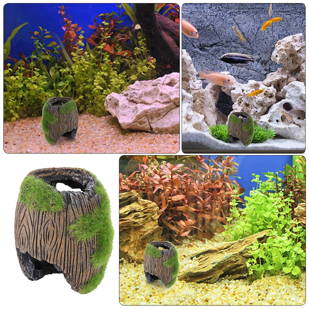 

1Pcs Resin Aquarium Decoration Hollow Barrel Hiding Cave Fish Tank Landscape Ornament Fish Tank Decor Aquarium Decoration
