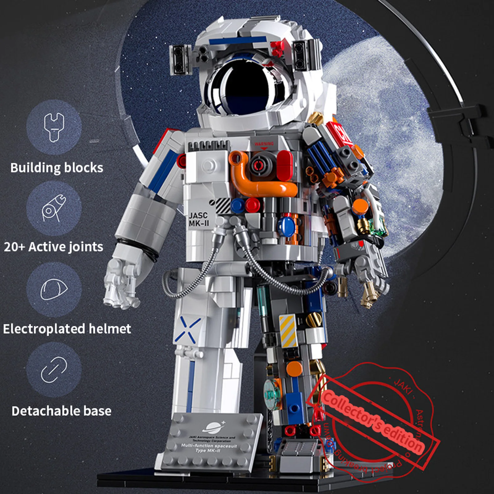 MOC Spaceman Astronaut Brick Model Modular Building Block DIY Mechanical Space Explore Adventure Brick Puzzle Toys Children Gift