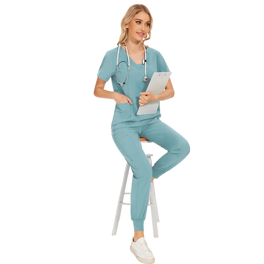 Women Medical Uniforms Hospital Scrubs Sets Doctors Nurses Accessories Surgery Gowns Dental Clinic Beauty Spa Workwear Clothes