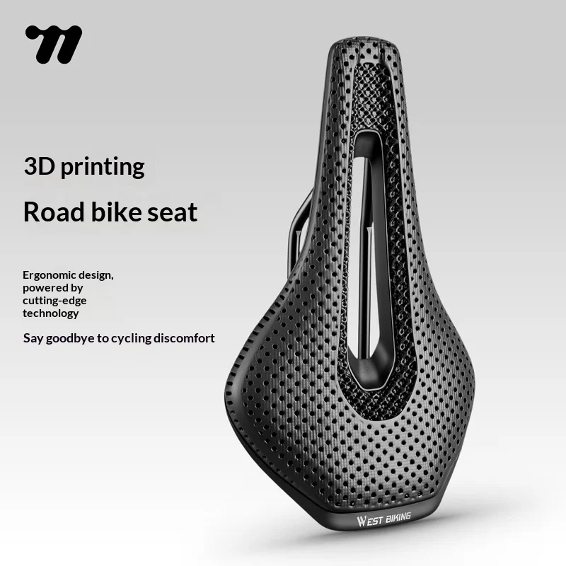 West Biking X RIDGELOOP 3D Printed Bicycle Saddle Honeycomb Breathable Comfortable Shock Absorption Seat Cushion For Road MTB