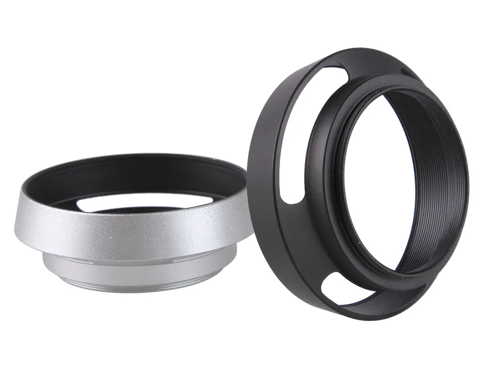 Black/Silver Camera Lens Hood Metal Sun Shade Cover 37mm 39mm 40.5mm 43mm 46mm 49mm 52mm 55mm 58mm Thread Mount