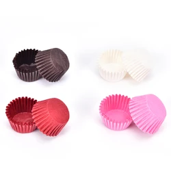 500Pcs Mini Size Chocalate Paper Liners Baking Muffin Cake Cups Forms Cupcake Cases Solid Color Party Tray Mold