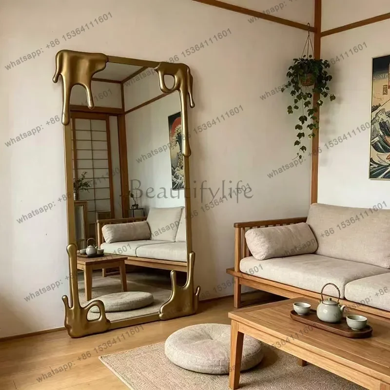 LD Luxury Floor Mirror Bathroom Long Men Girls Bedroom Modern Moving Standing Mirror   Espelhos Living Room Decorations