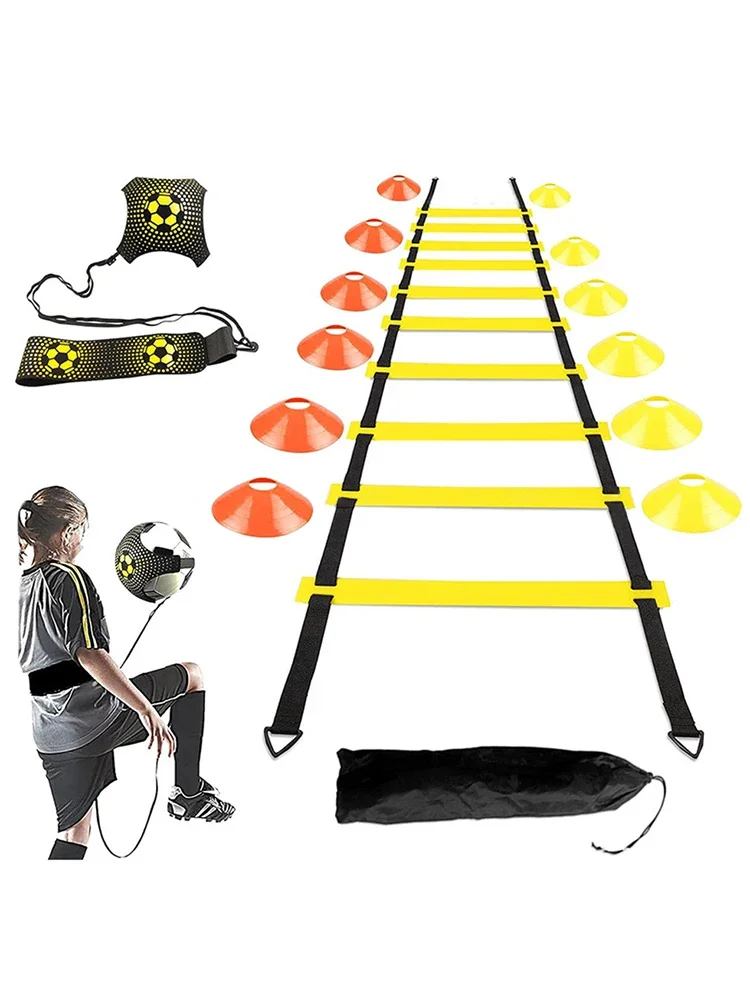 Juego de entrenamiento de agilidad de fútbol, escalera de entrenamiento de agilidad con bolsa de transporte, Kit de entrenamiento de agilidad de velocidad, multifunción para adolescentes y adultos