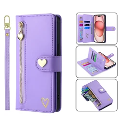 Leather Lanyard Wallet Case for Sony Xperia 10 5 1 Vi V IV iii ii Luxury Zipper 9 Cards Slot Shoockproof Wrist Strap Book Cover