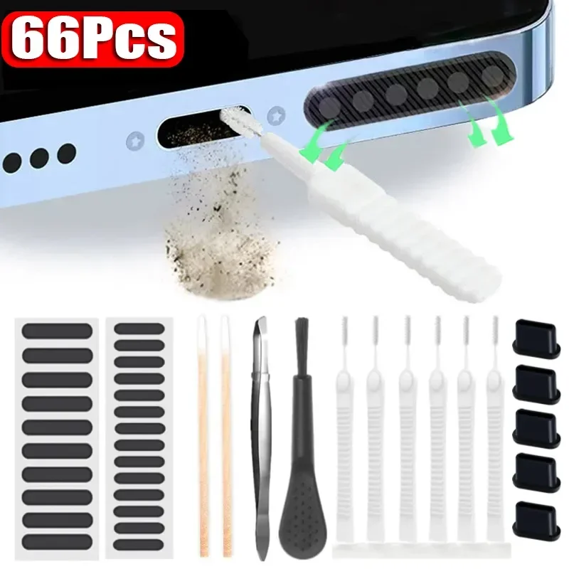 66/1Pcs Phone Speaker Port Dust Removal Cleaner Tool Kit Set For iPhone Samsung Xiaomi Universal Phones Dust Cleaning Brush