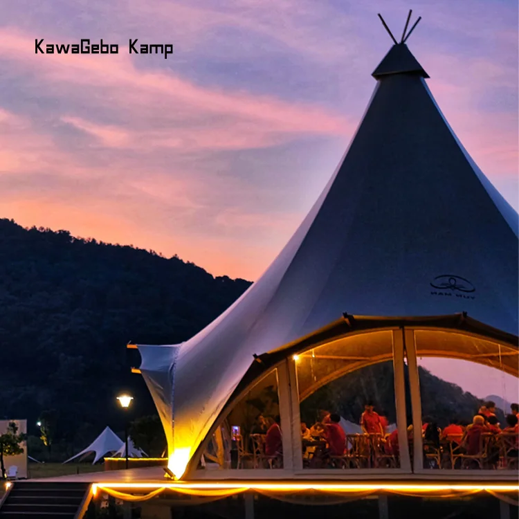 Kawagebo Kamp 6m, 4m Outdoor PVC Large Giant Indian Tipi Teepee Pyramid Tent For Party, Glamping, Wedding And Events